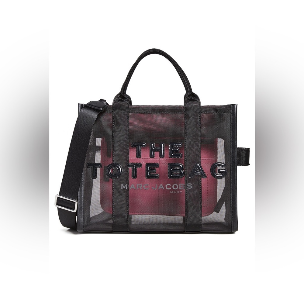 marc jacobs mesh tote black and pink